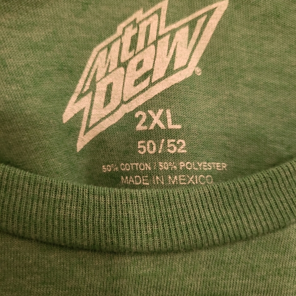 Vintage style plus size 2XL Mountain Dew tshirt green - Picture 2 of 3